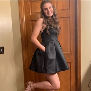 Black backless Skater Dress